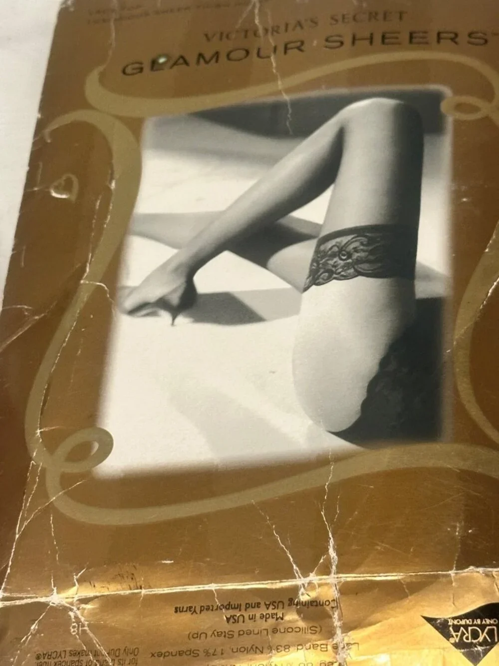 Victoria's Secret Glamour Sheers Lace Top Thigh high Stockings Hazelnut Large